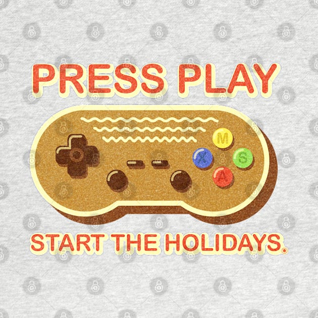 Press Play, Start Holidays - Christmas Video Game Gingerbread Cookie Controller by NC Eclectic Esports